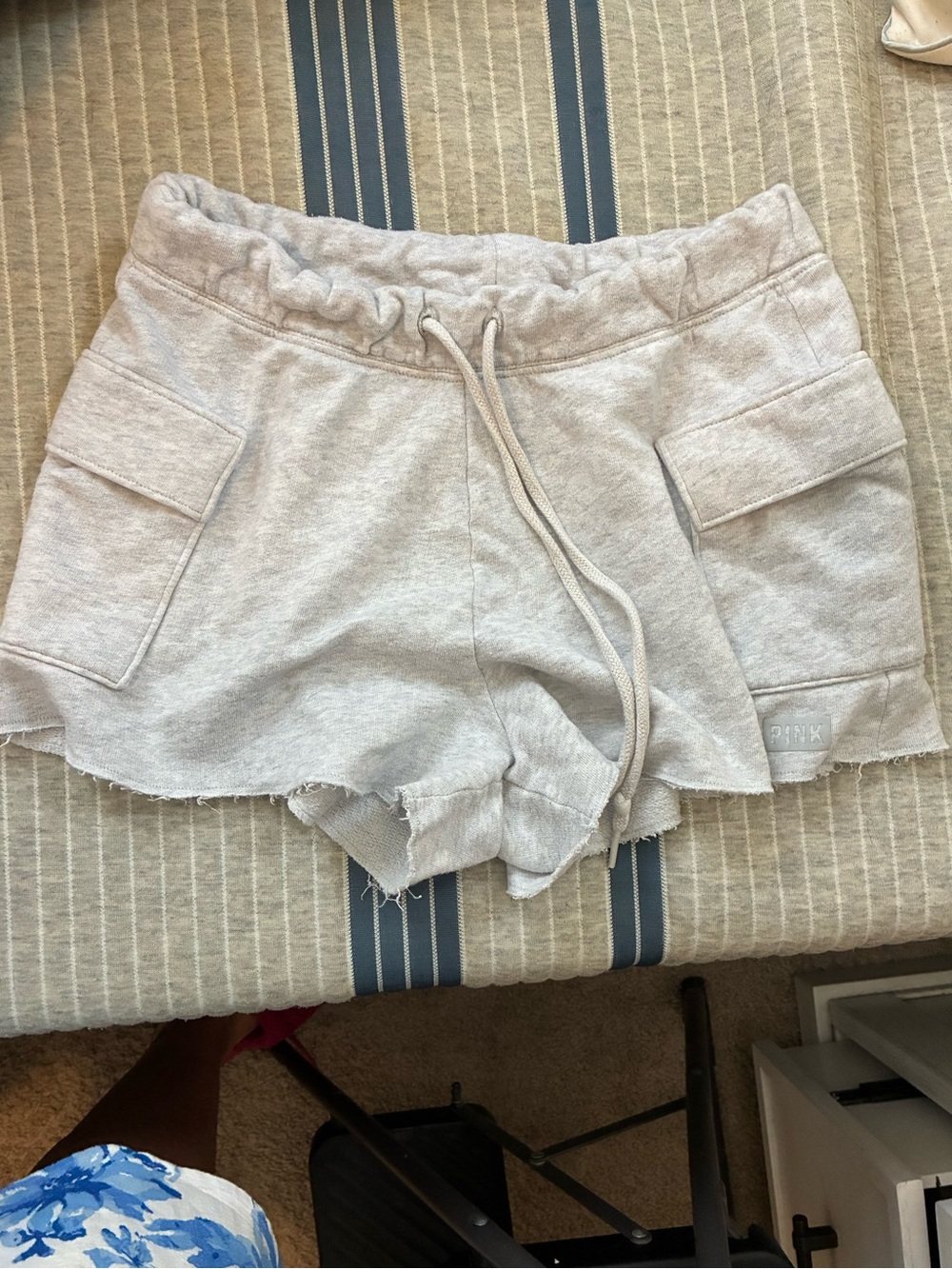 PINK Victoria's Secret Light Gray Cargo Sweat Shorts